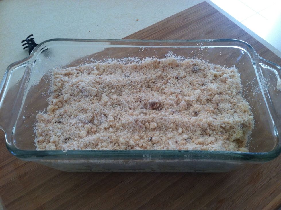 Sprinkle over batter(which is already in the pan)