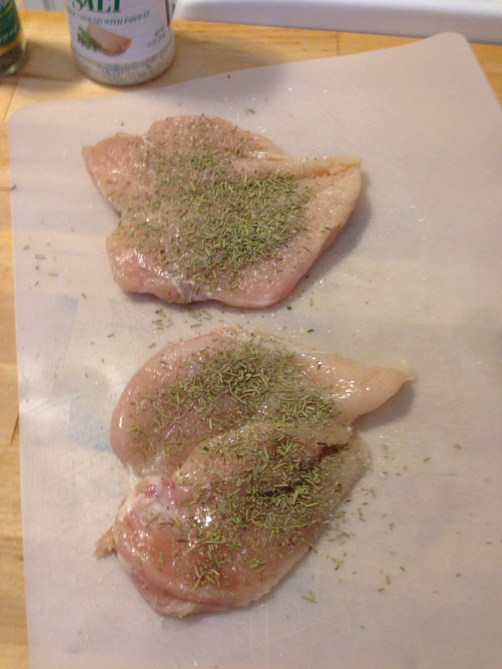 Sprinkle rosemary on both sides as well.