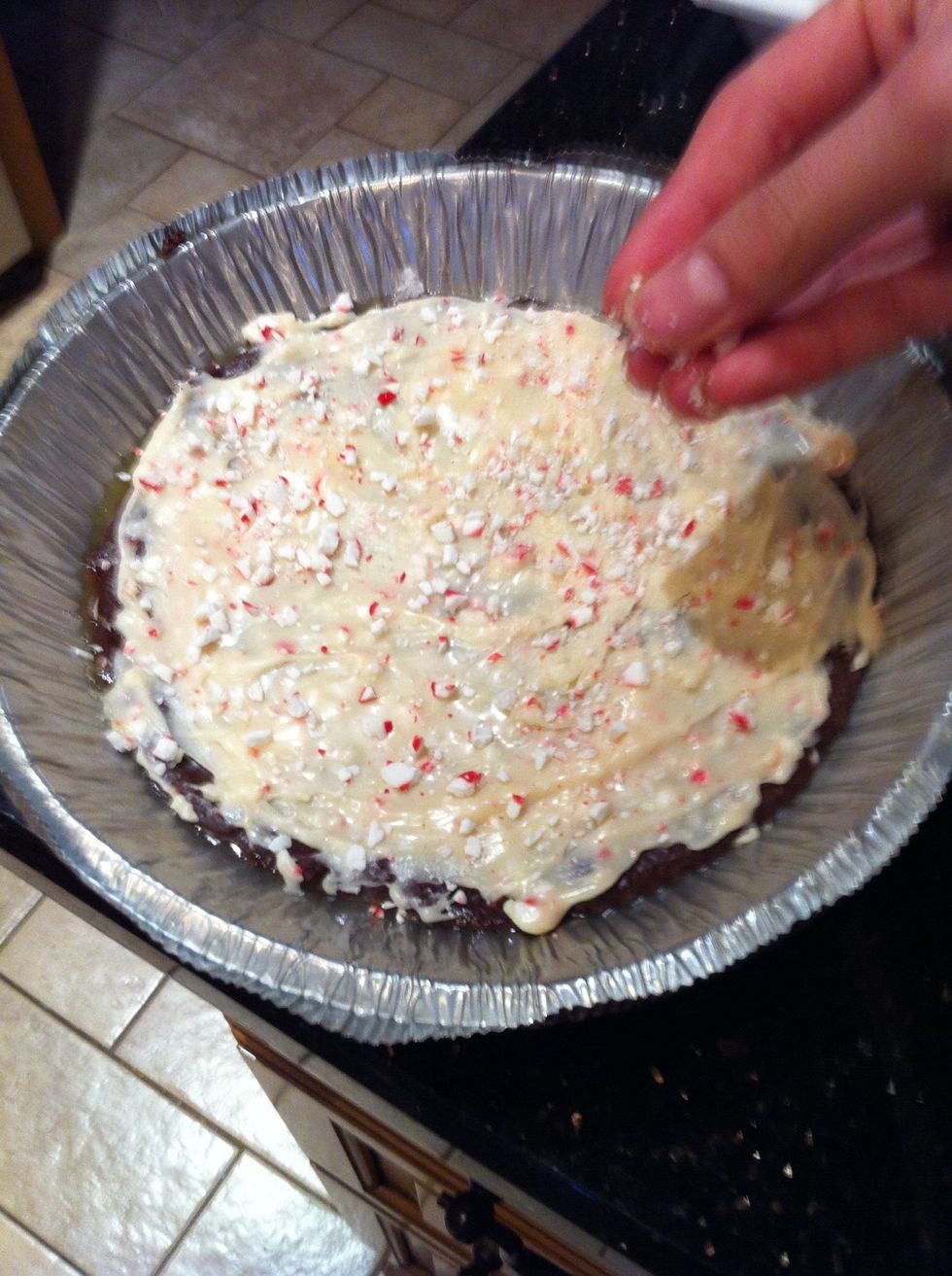 Sprinkle some crushed mints on top of the white choco
