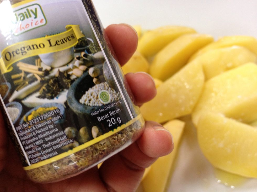 Sprinkle some dried oregano, about 1 tsp. Be careful coz dried herbs can burn