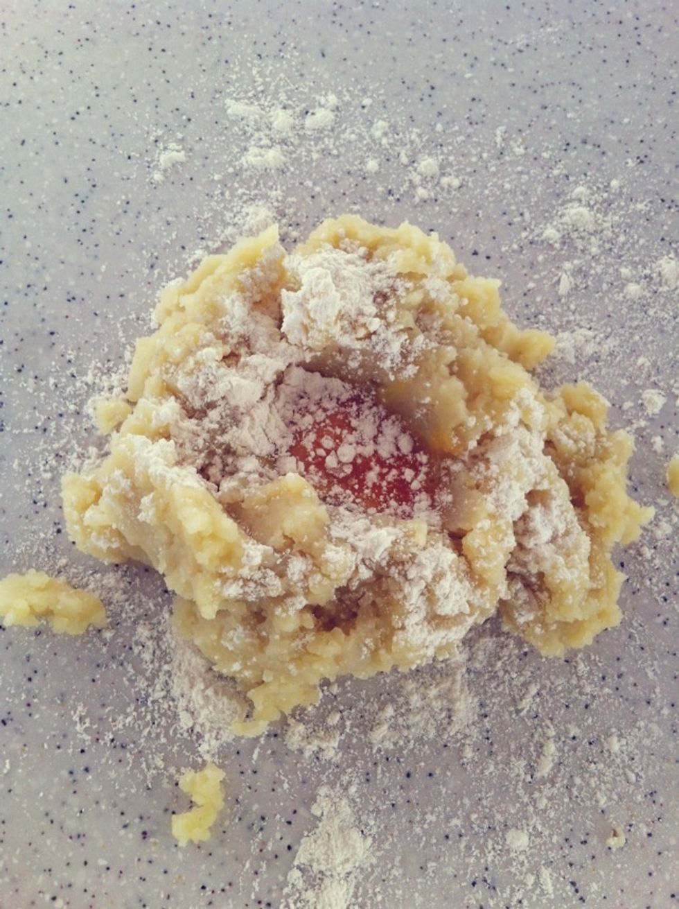 Sprinkle some more flour to start working on it.