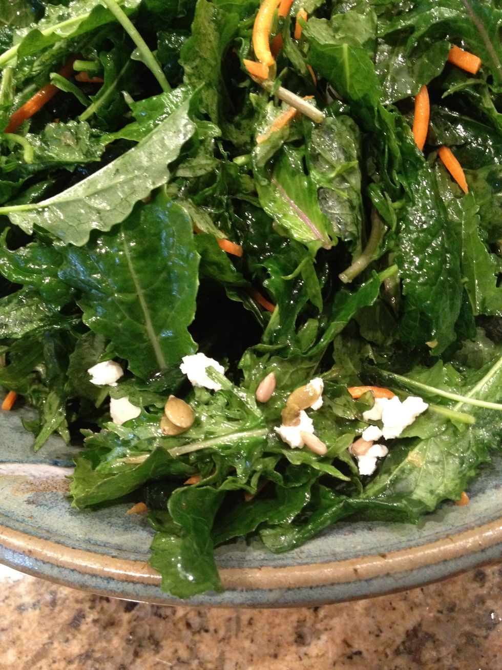 Sprinkle the baked seeds over the salad right before serving.