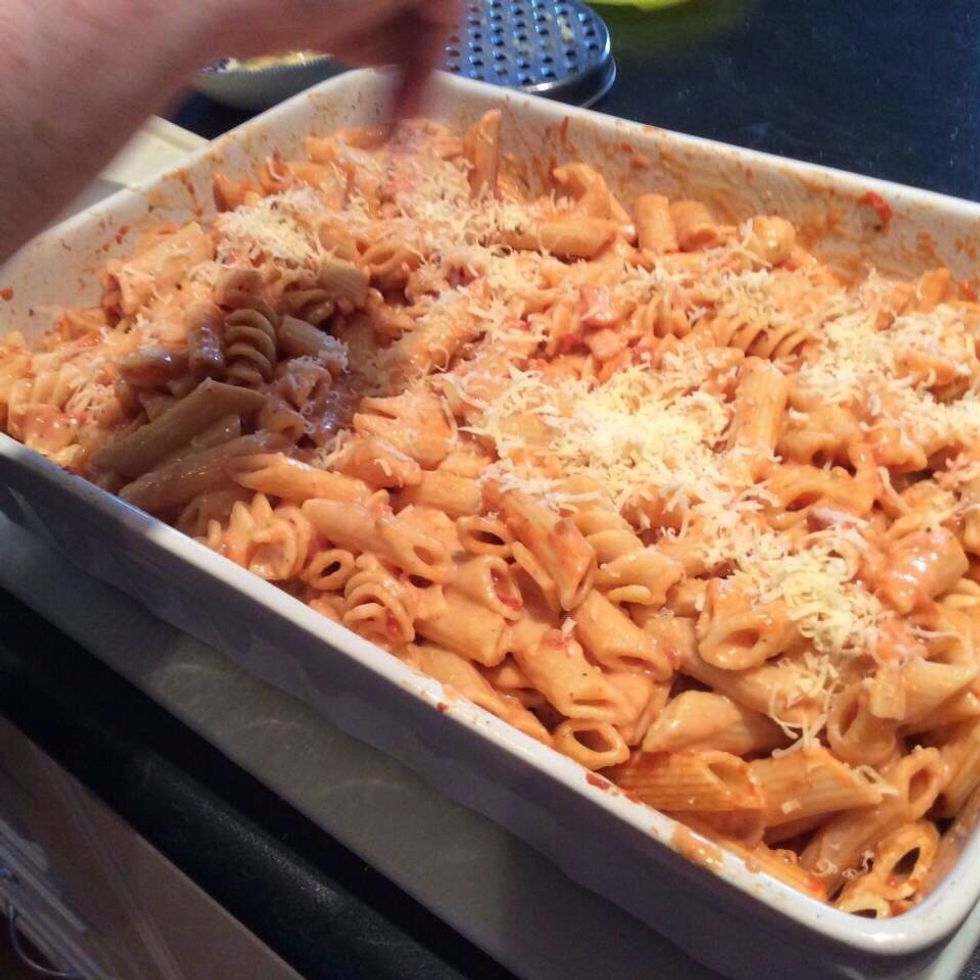 Sprinkle the shredded cheese.