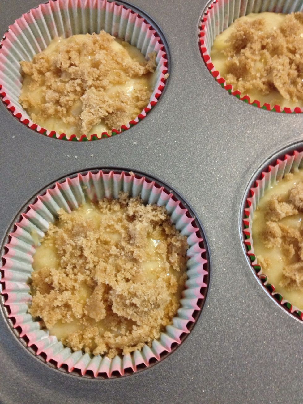 Sprinkle topping over batter.