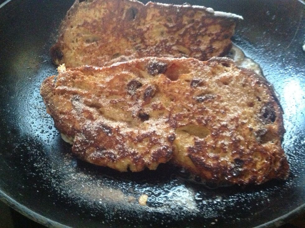 Sprinkle with a light coating of cinnamon sugar and let sugar caramelize.