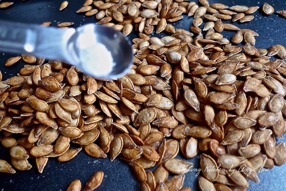 Sprinkle with a little sugar while they are still hot.