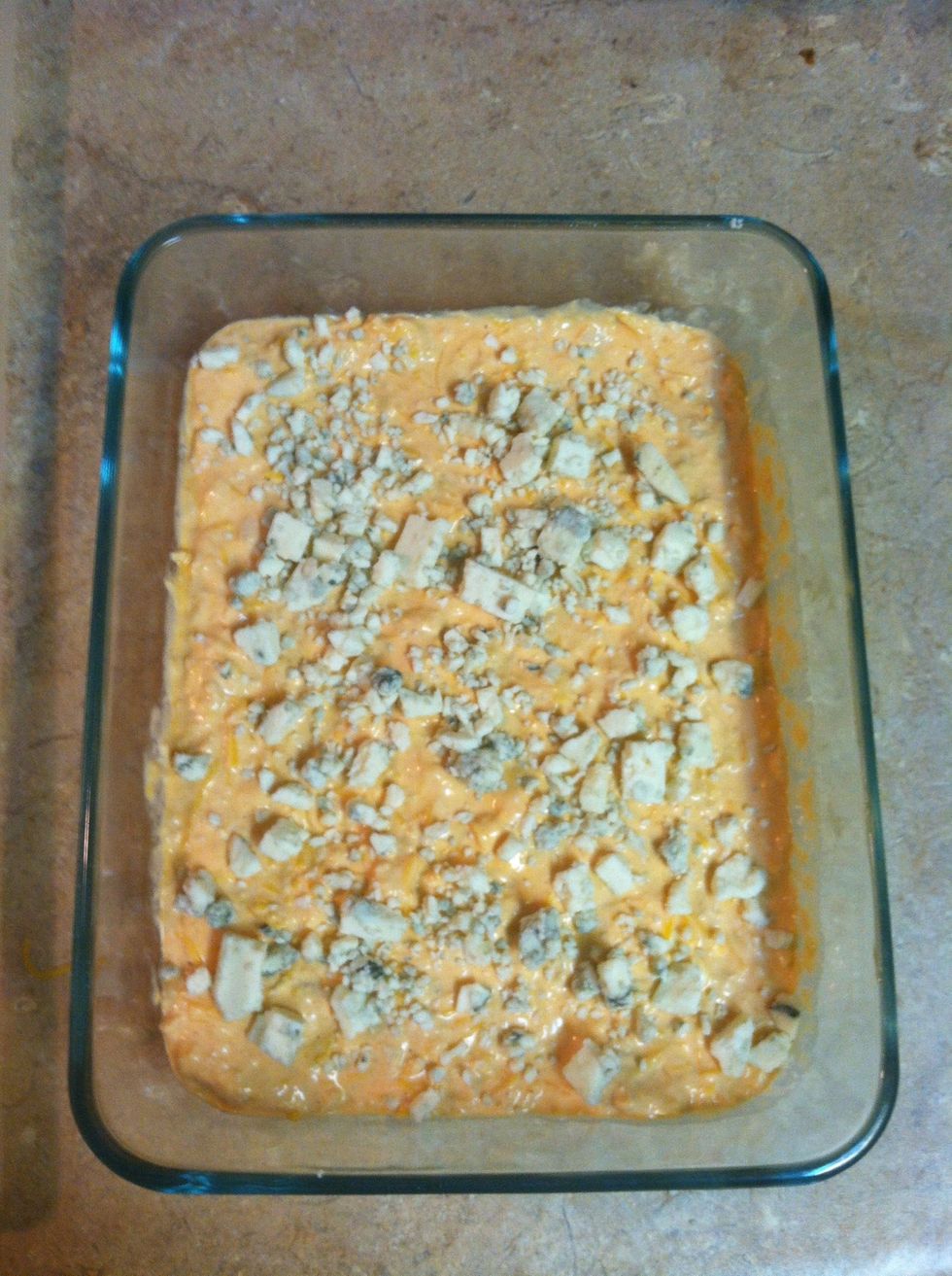 Sprinkle with blue cheese crumbles.
