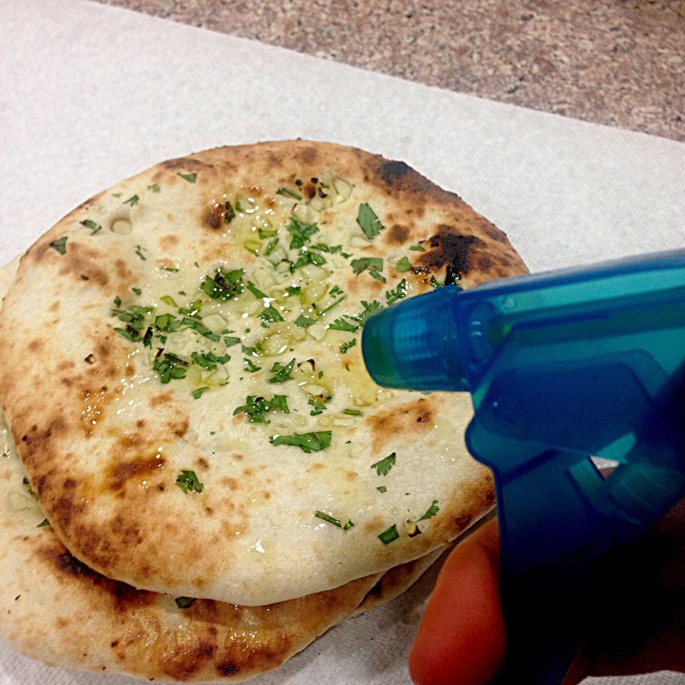 Sprinkle with olive oil, or melted butter ..