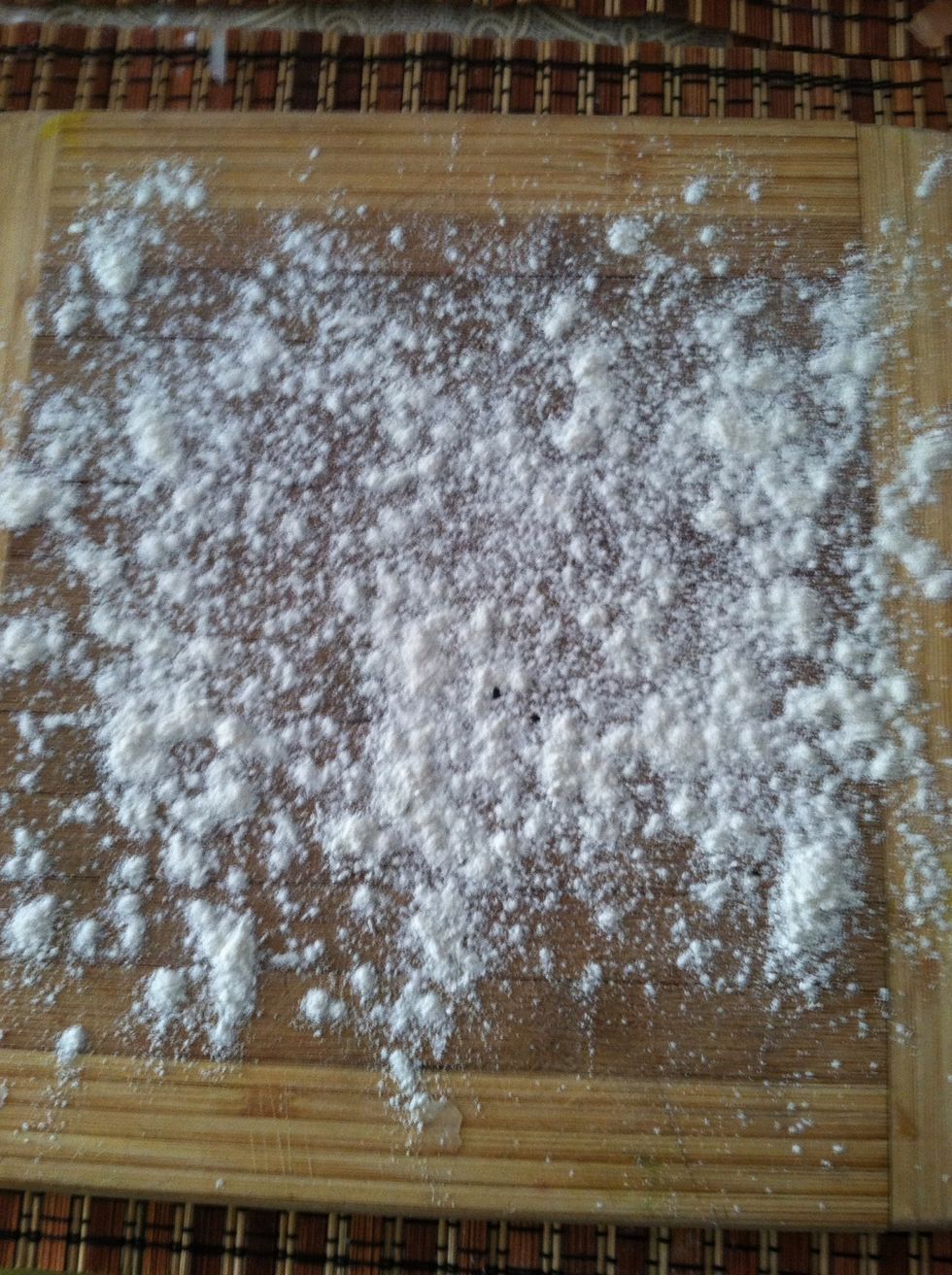 Sprinkle your surface with flour..