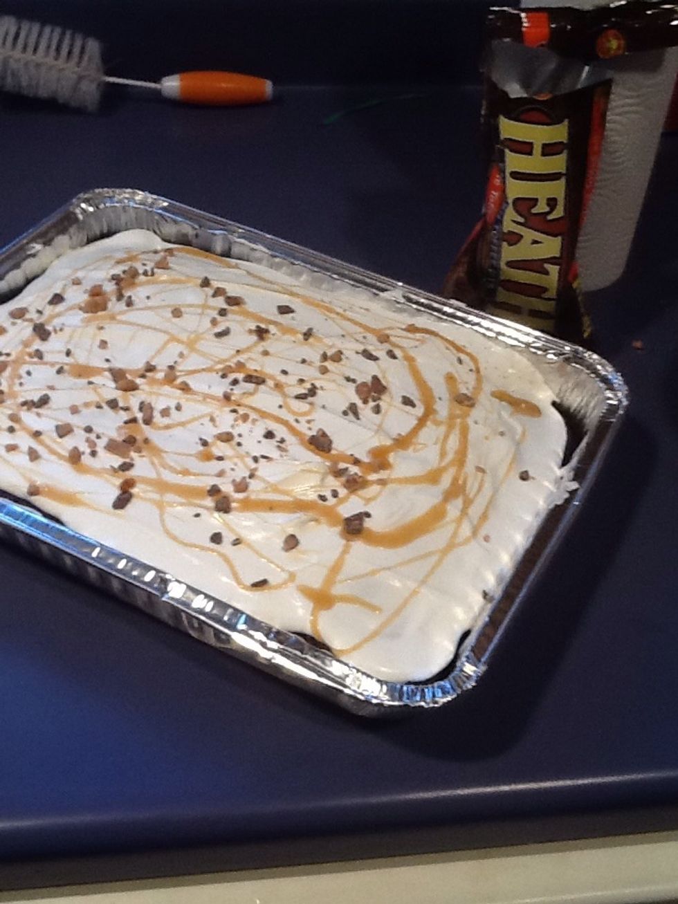 Sprinkle your toffee bits on top.