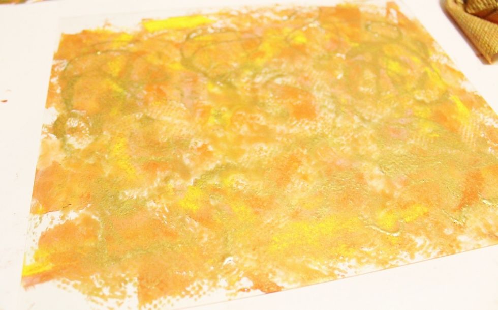 spritz Plate lightly with water, then dab with a textured paper towel...