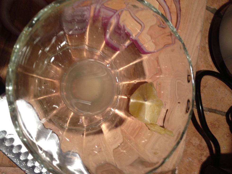 Squeeze 1/2 lemon in separate bowl