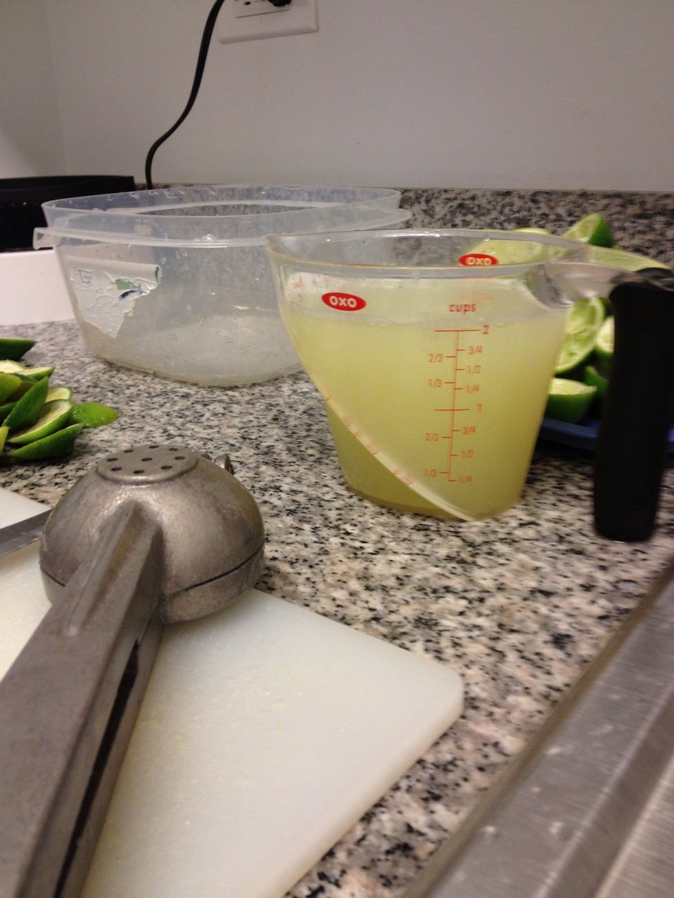 Squeeze 1/2 pieces of Lime to make 2 cups of Lime Juice