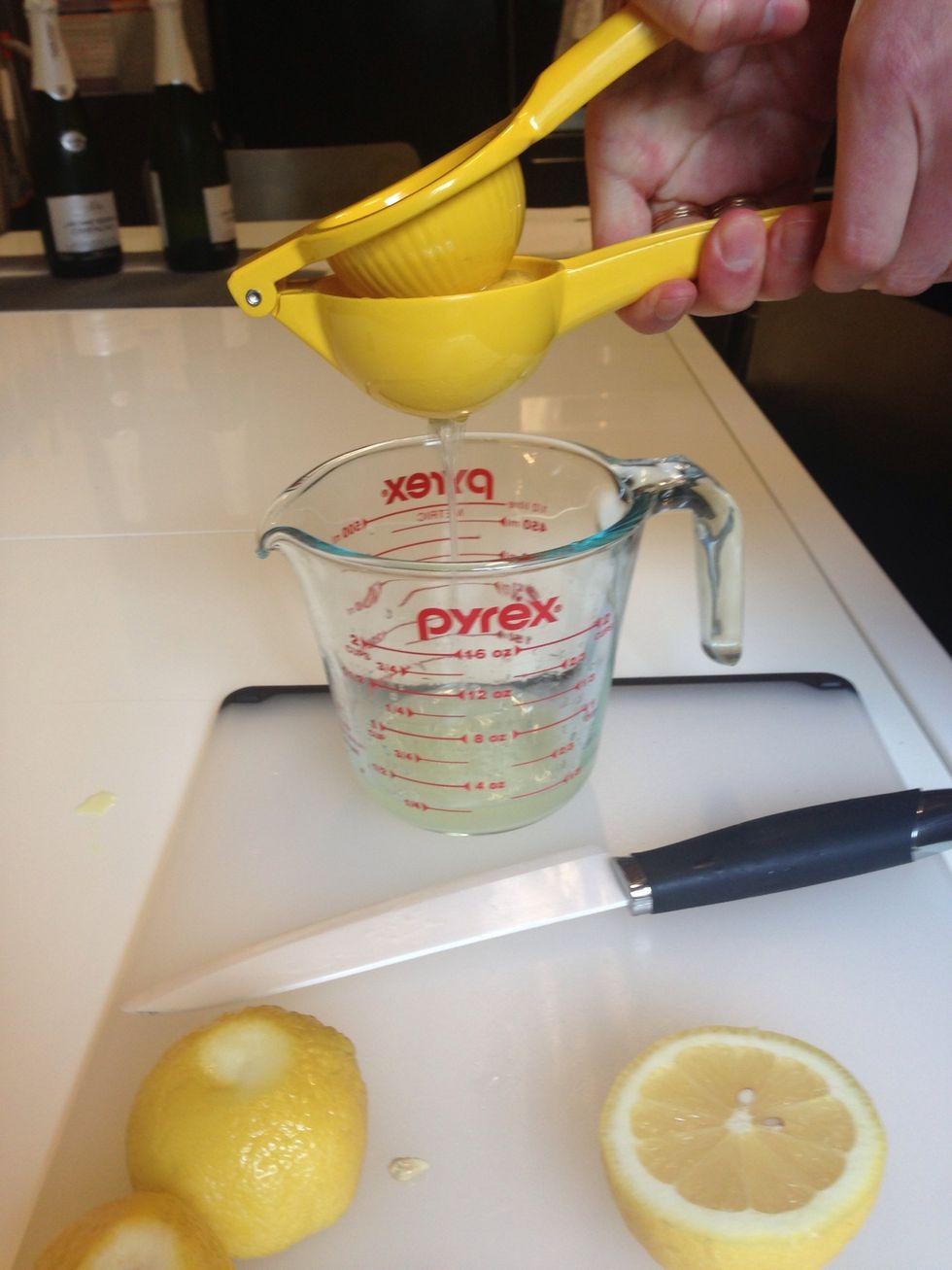 Squeeze ~4 lemons to get 3/4 cup of fresh juice.
