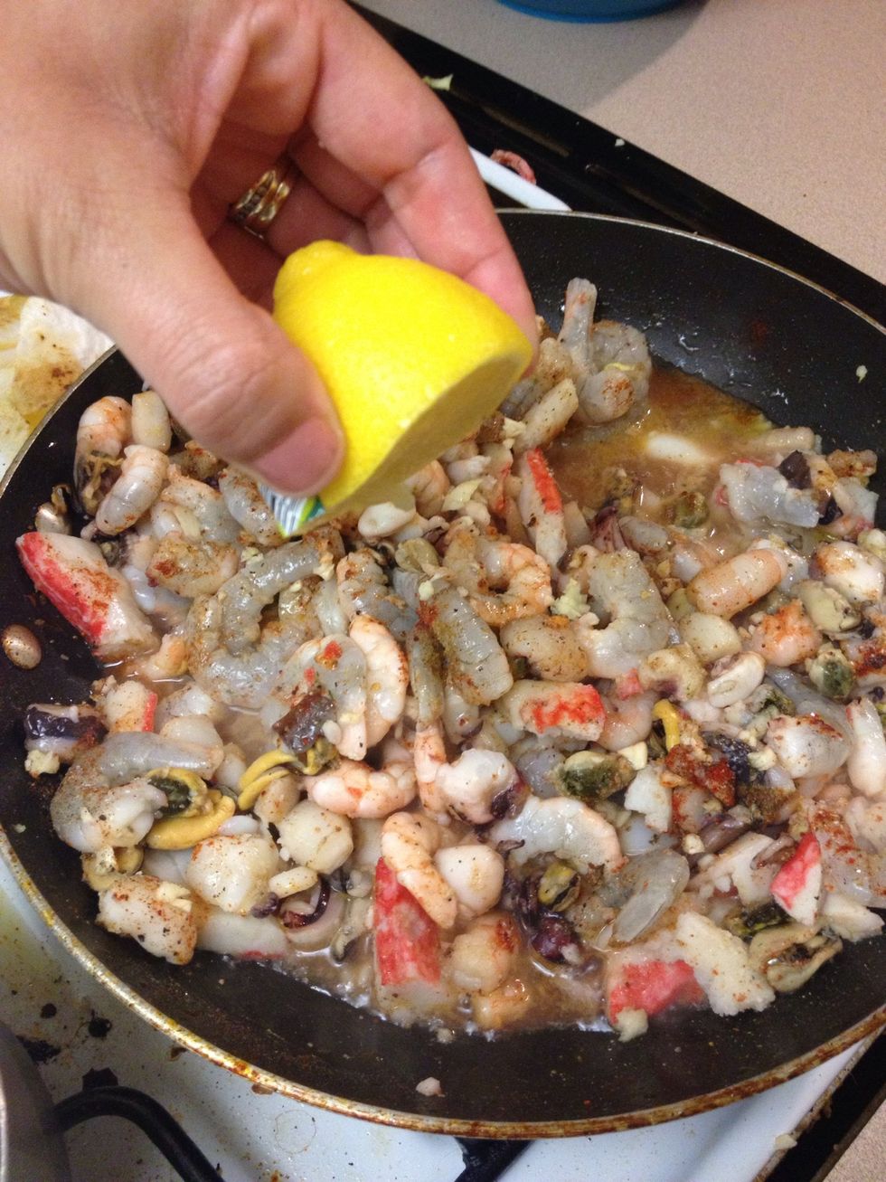 Squeeze a lemon or two and let it cook. Pan sear. It shouldn't take more than 10-14 min.