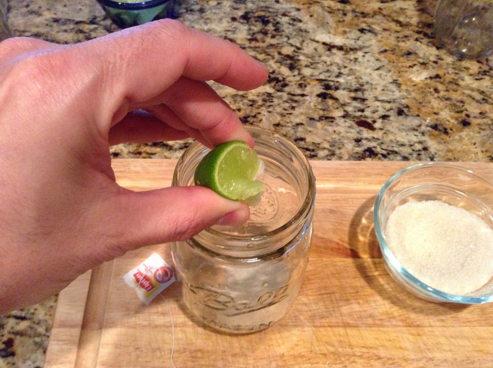 Squeeze in lime section and drop in the whole section.