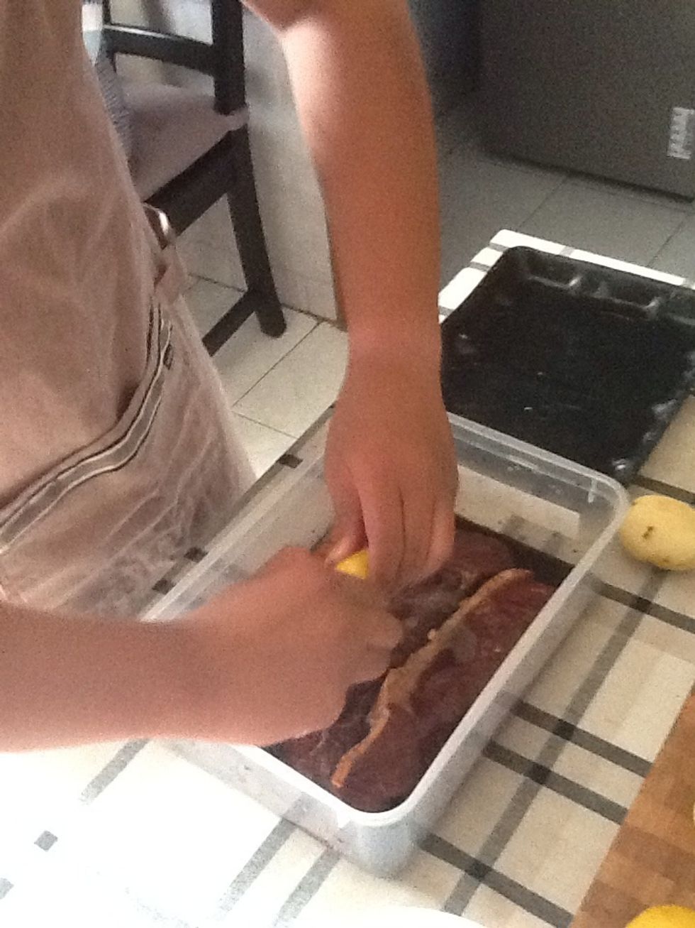 Squeeze it in the marinate