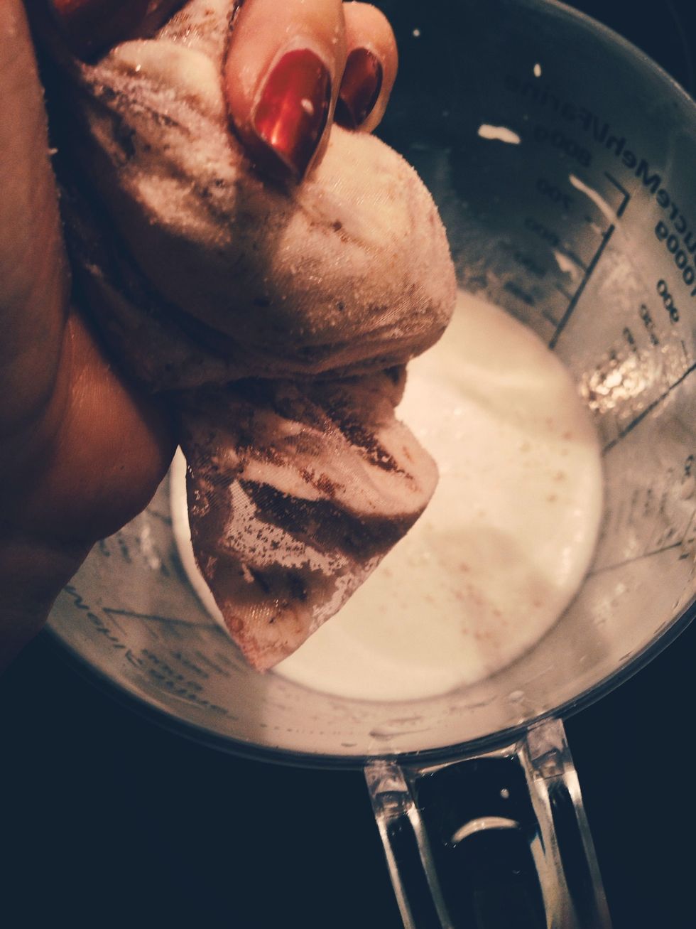 Squeeze it! There will be great amount of almond pulp left. You can use it for baking or w/e you want!