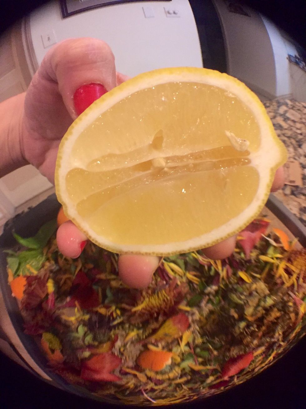 Squeeze juice over your make shift flower bed...