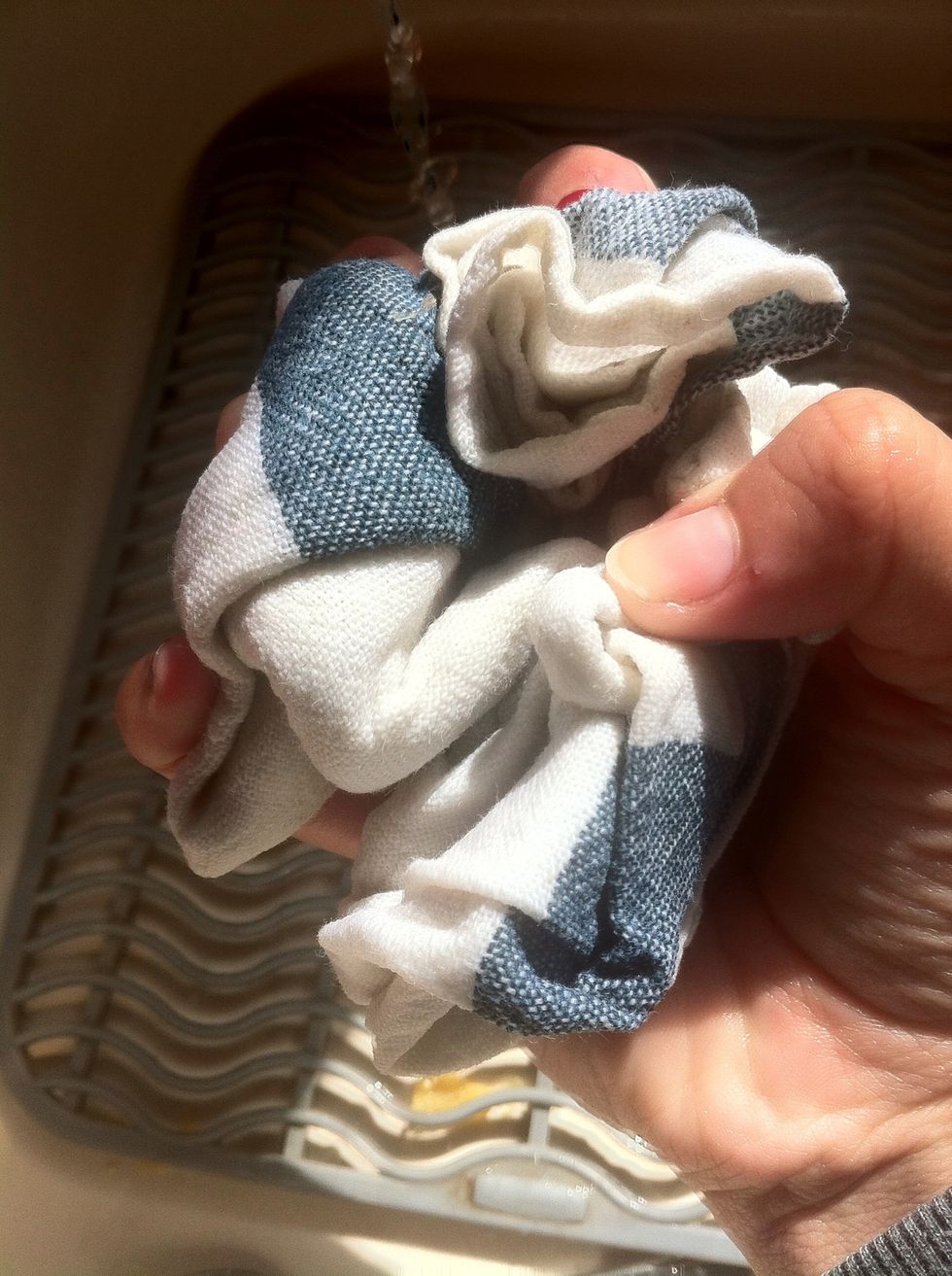 Squeeze out any excess water!