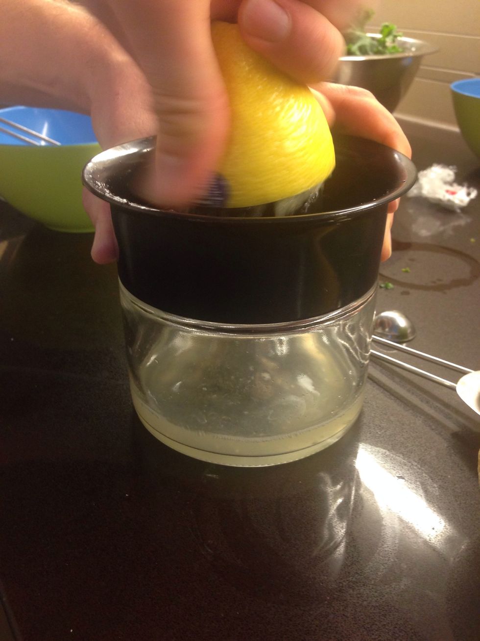 Squeeze some lemon juice out. You'll need 2 tbsps.