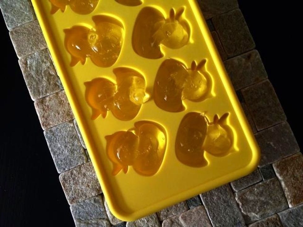 Squeeze the gel and get your duck nice and wet. Is that your head in the gutter again? Sheesh. Pop your lubricated duck in the freezer overnight.