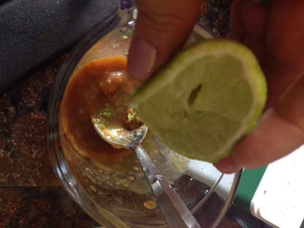 Squeeze the juice of 1/2 a lime