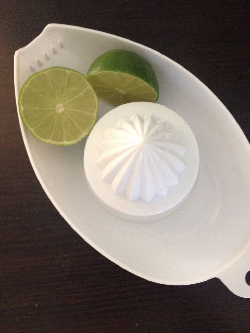 Squeeze the lime using some kitchen tool
