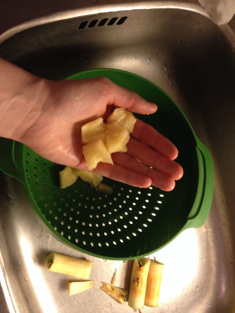 Squeeze the pineapples, you don't want that extra juice in your salad :)