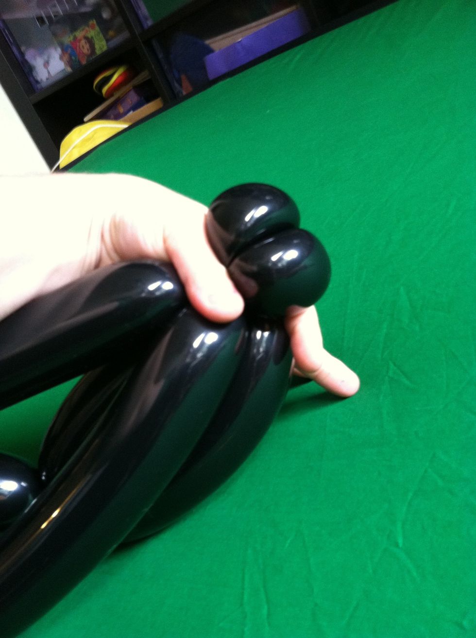 Squeeze together and pinch twist