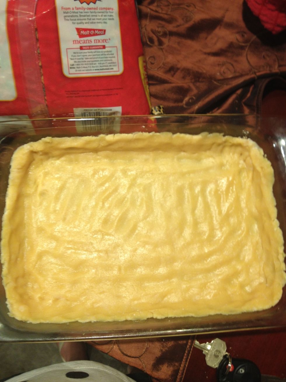 Squish into pan