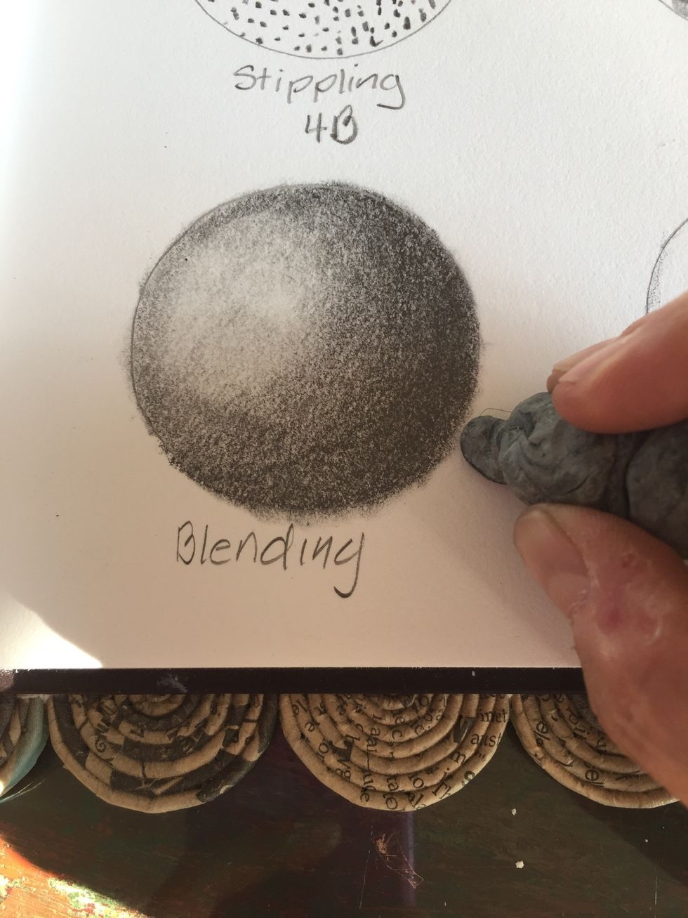 Squish the gum eraser to a point to erase and clean up the edges