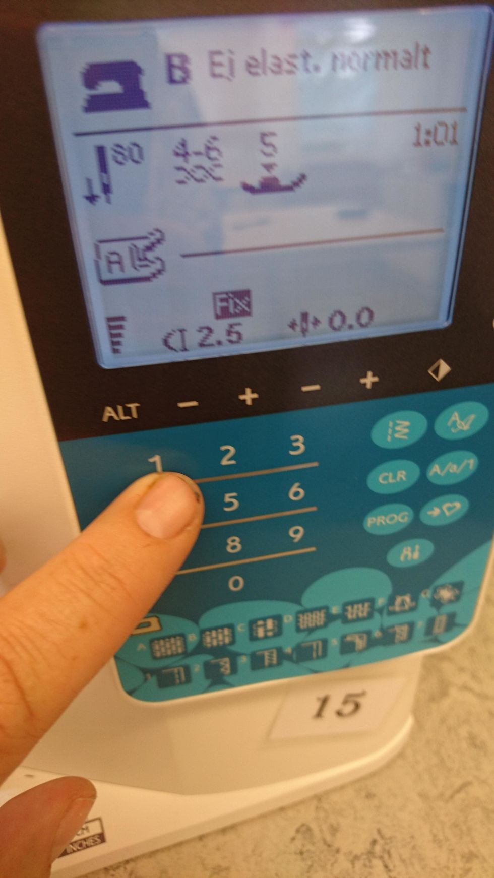 St\u00e4ll in maskinen p\u00e5 raks\u00f6m.