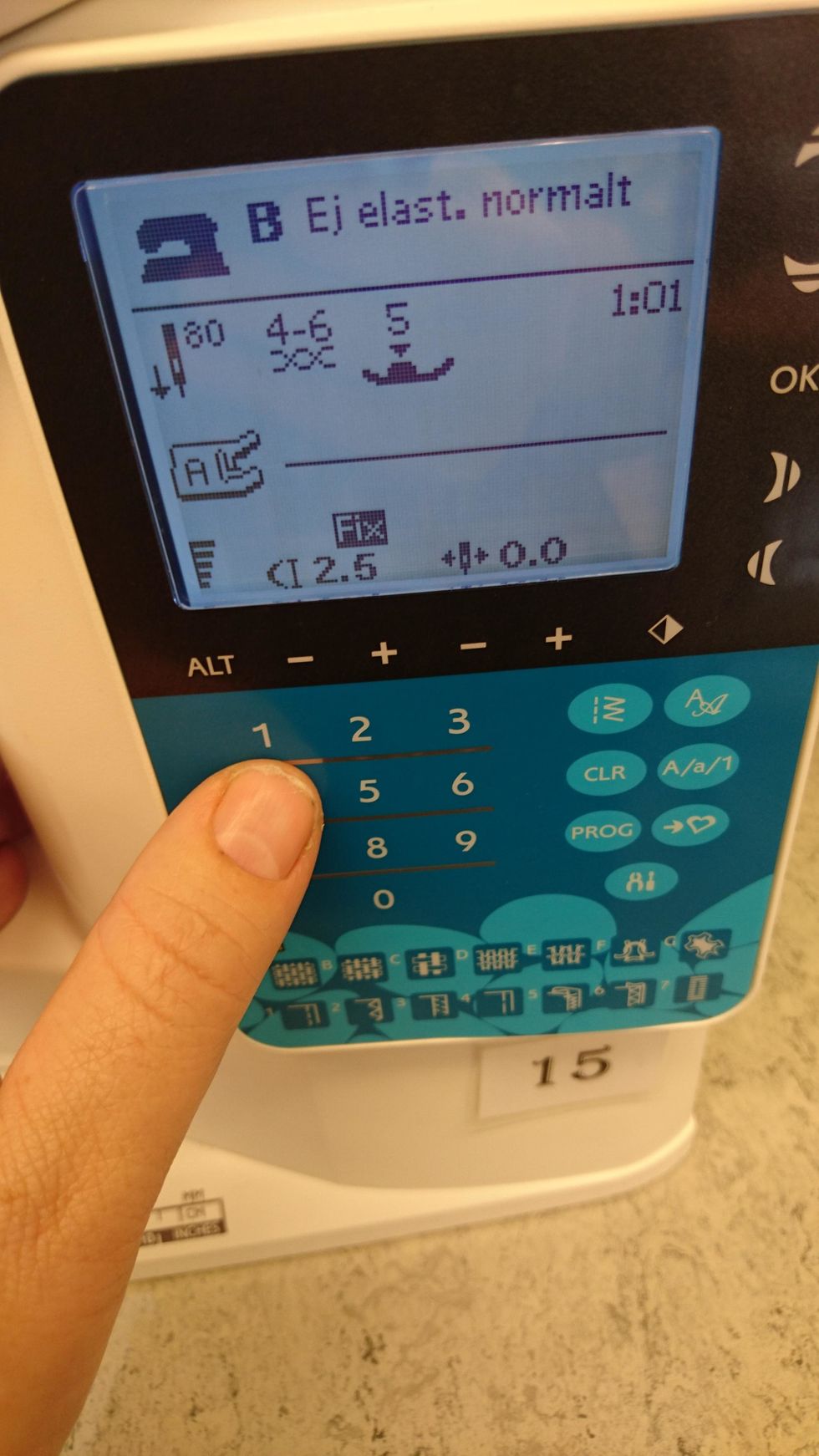 St\u00e4ll in maskinen p\u00e5 raks\u00f6m.