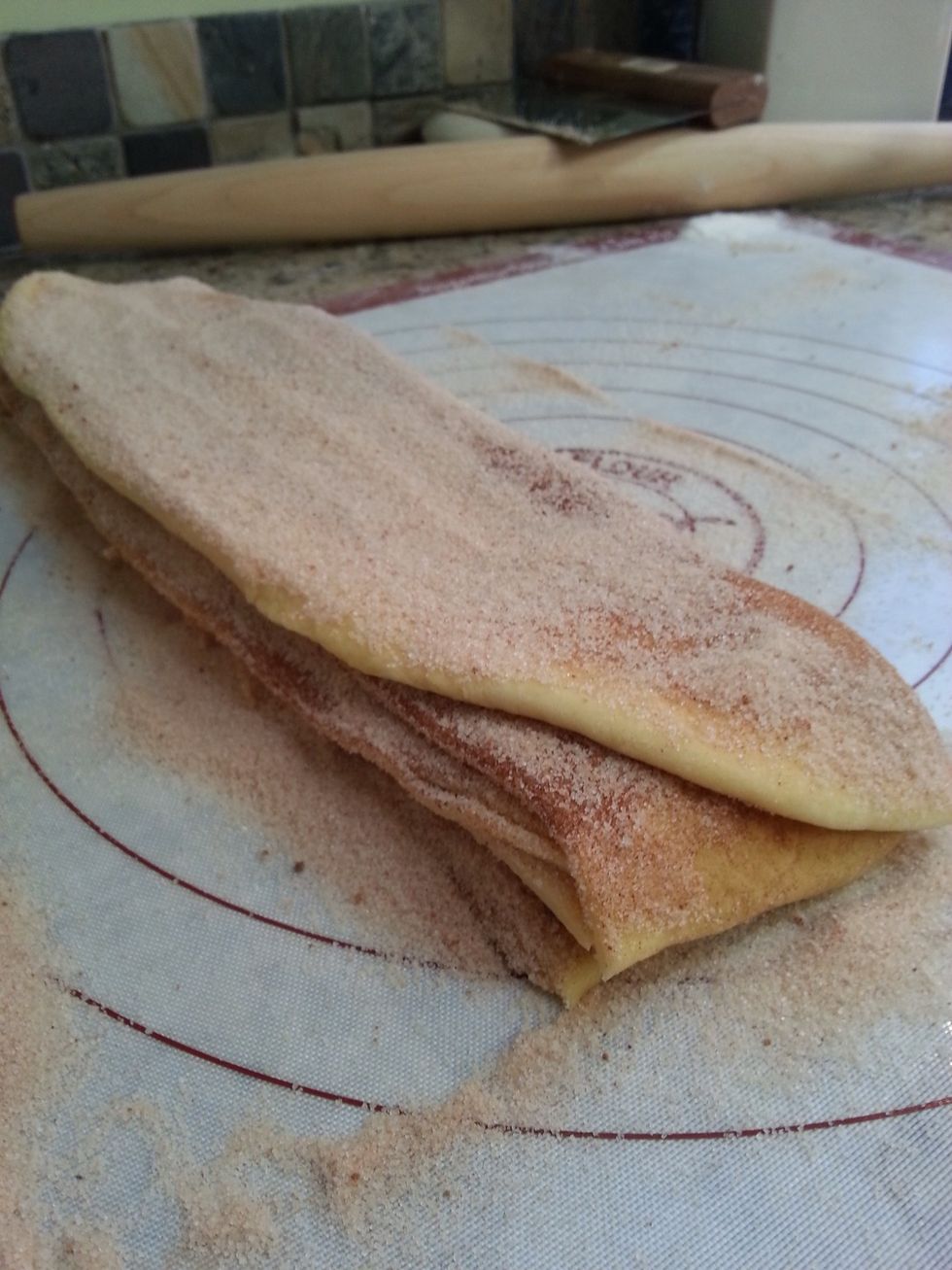 Stack the strips on top of one another