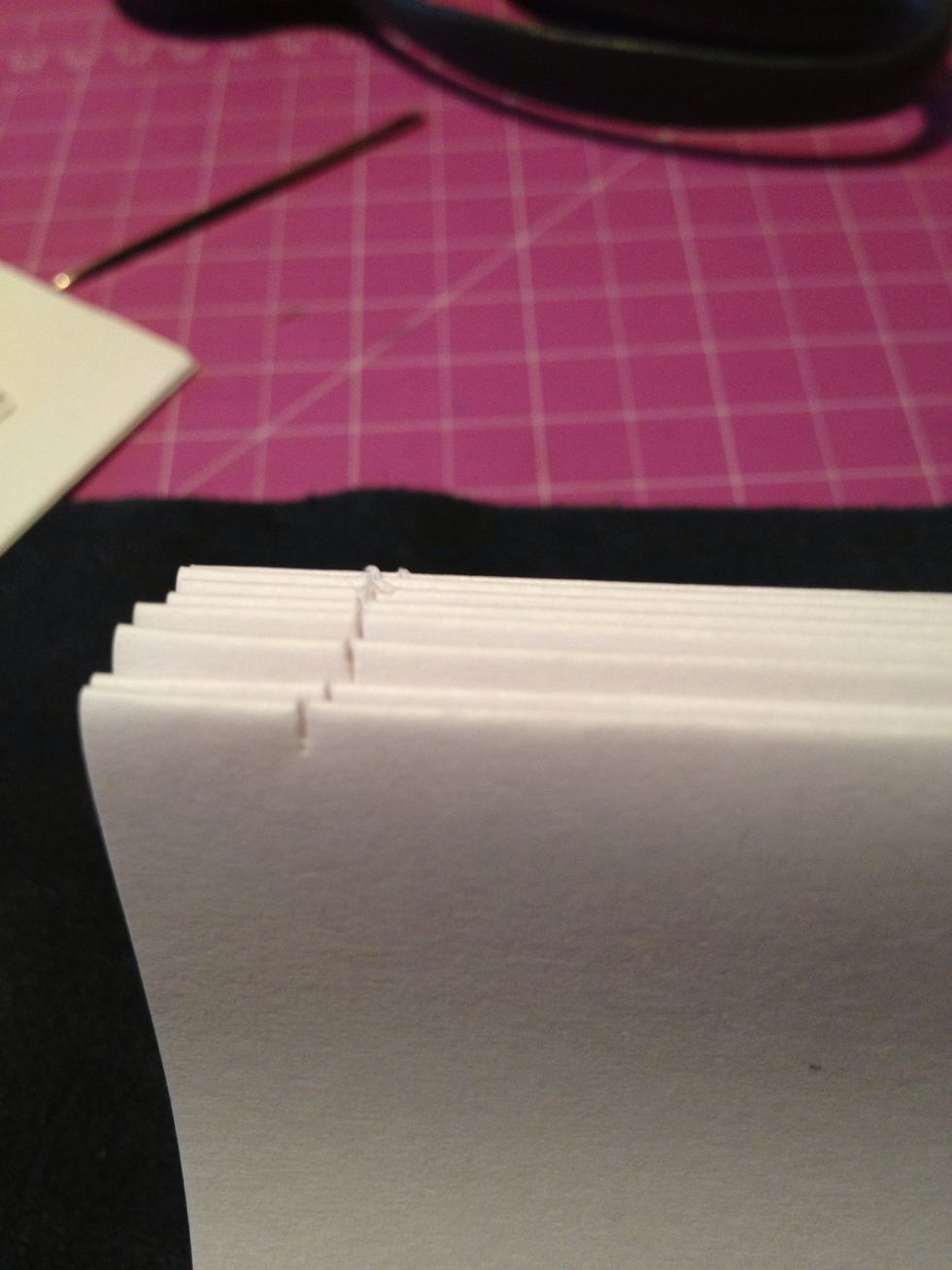 Stack your page bundles (PB)s and measure how high they will be. Add that measurement too your leather piece (LP) length.