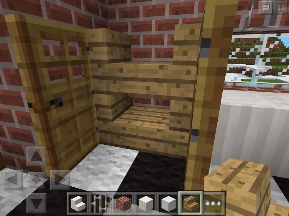 Stair blocks arranged like so make for nice shelves. Slabs can also create the look!