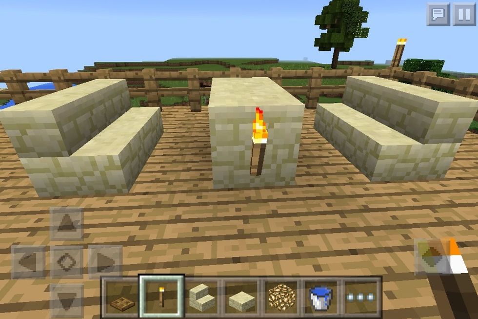 Stairs and blocks for tables and benches