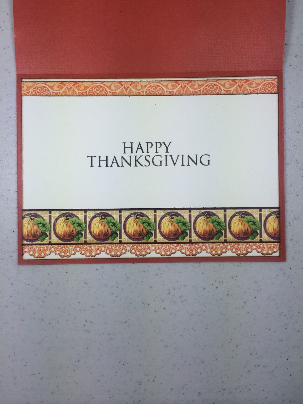 Stamp a sentiment as desired. This one is from Close To My Heart. Adhere this unit to the inside of your card.