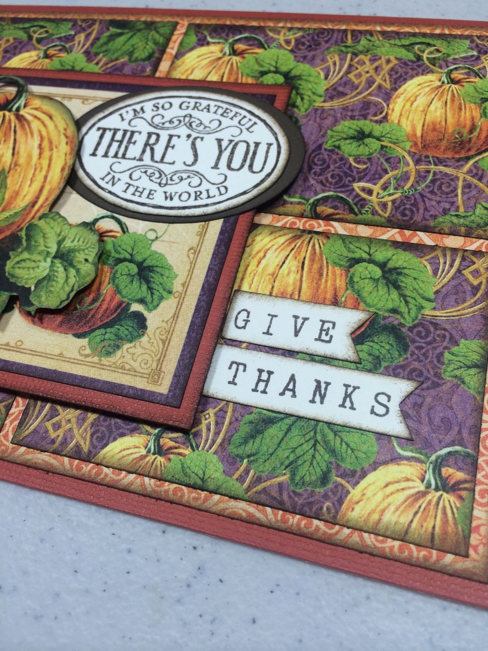 Stamp desired sentiments onto cream cardstock pieces. These are both from Stampin' Up.
