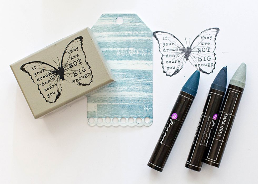 Stamp Finnabair's Butterfly 1 stamp on separate paper.