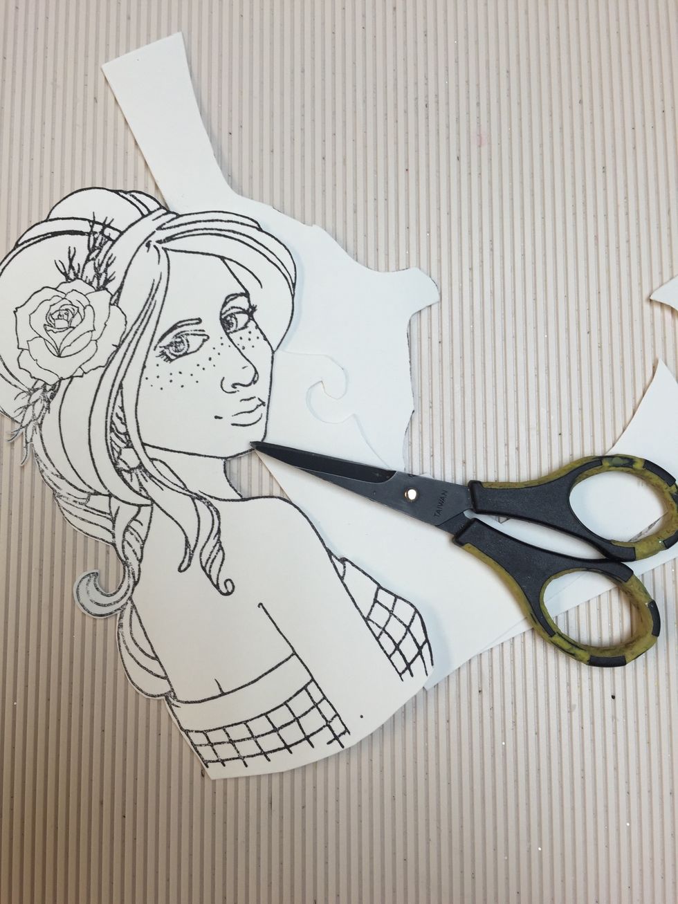 Stamp on watercolor paper with Archival ink and cut