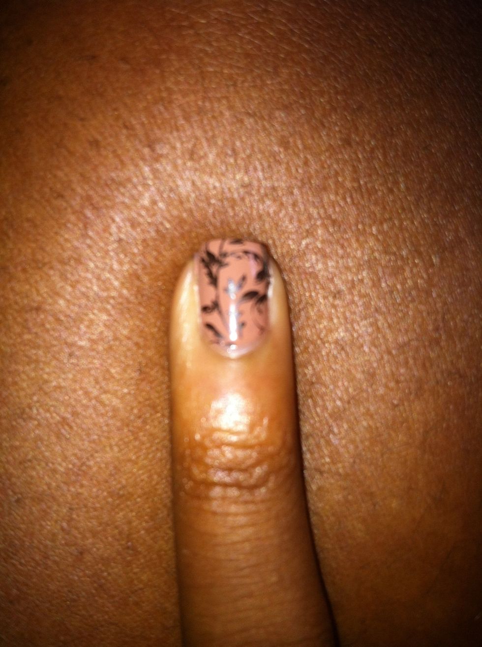Stamp the image on to your nail and your results should look like this