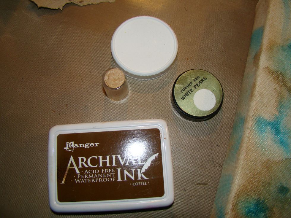Stamp using different size lids that you have laying around your craft room in brown arcival ink