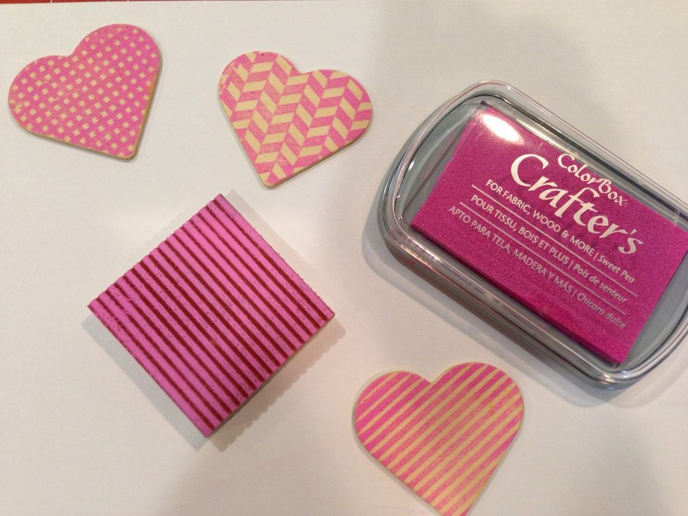 Stamp wood hearts