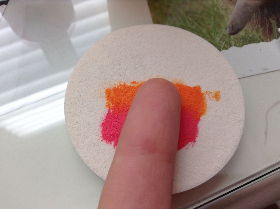 Stamp your nails on the sponge like so, re applying polish regularly