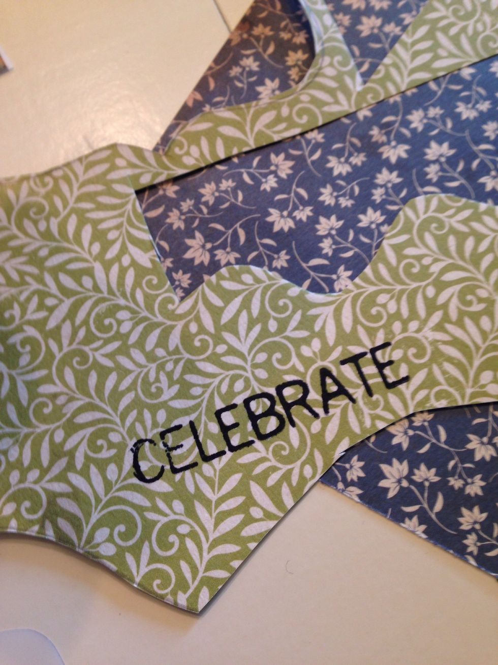 Stamp your sentiment onto a scrap of paper.