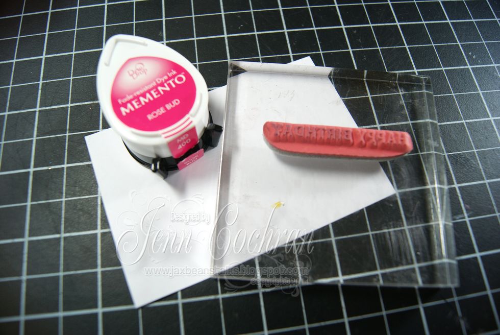 Stamp your sentiment.  This sentiment is from Crafters Companion.