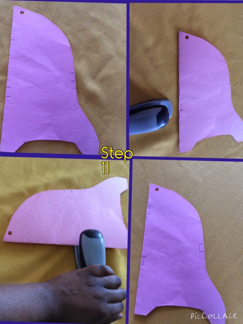 Staple on the sides of your ornament paper,the 2 staples should be at least 4  inches apart.Then staple in the middle on the arch where the construction paper can be opened.Do this for all the papers.