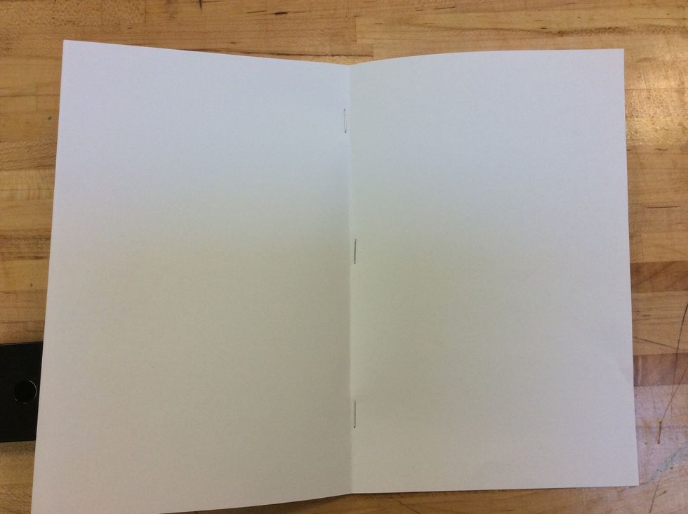 Staple three times on the fold:  Once in the center, and once near each edge.